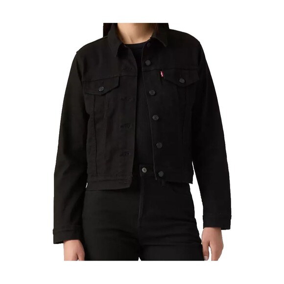 Levi's Women's Original Trucker Jacket Black Slim Fit Denim 299450038 Sz S - Picture 5 of 9
